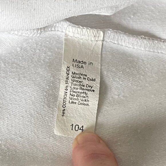 White 3/4 Sleeve Cotton Blend Top (L) - Picture 6 of 11